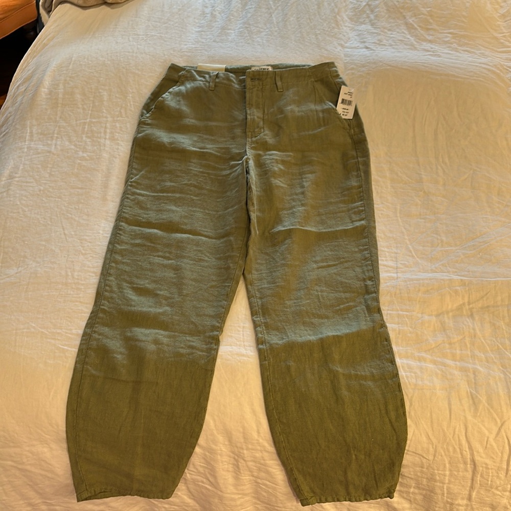 NWT. L’Agence , high-rise, cigarette green pants.